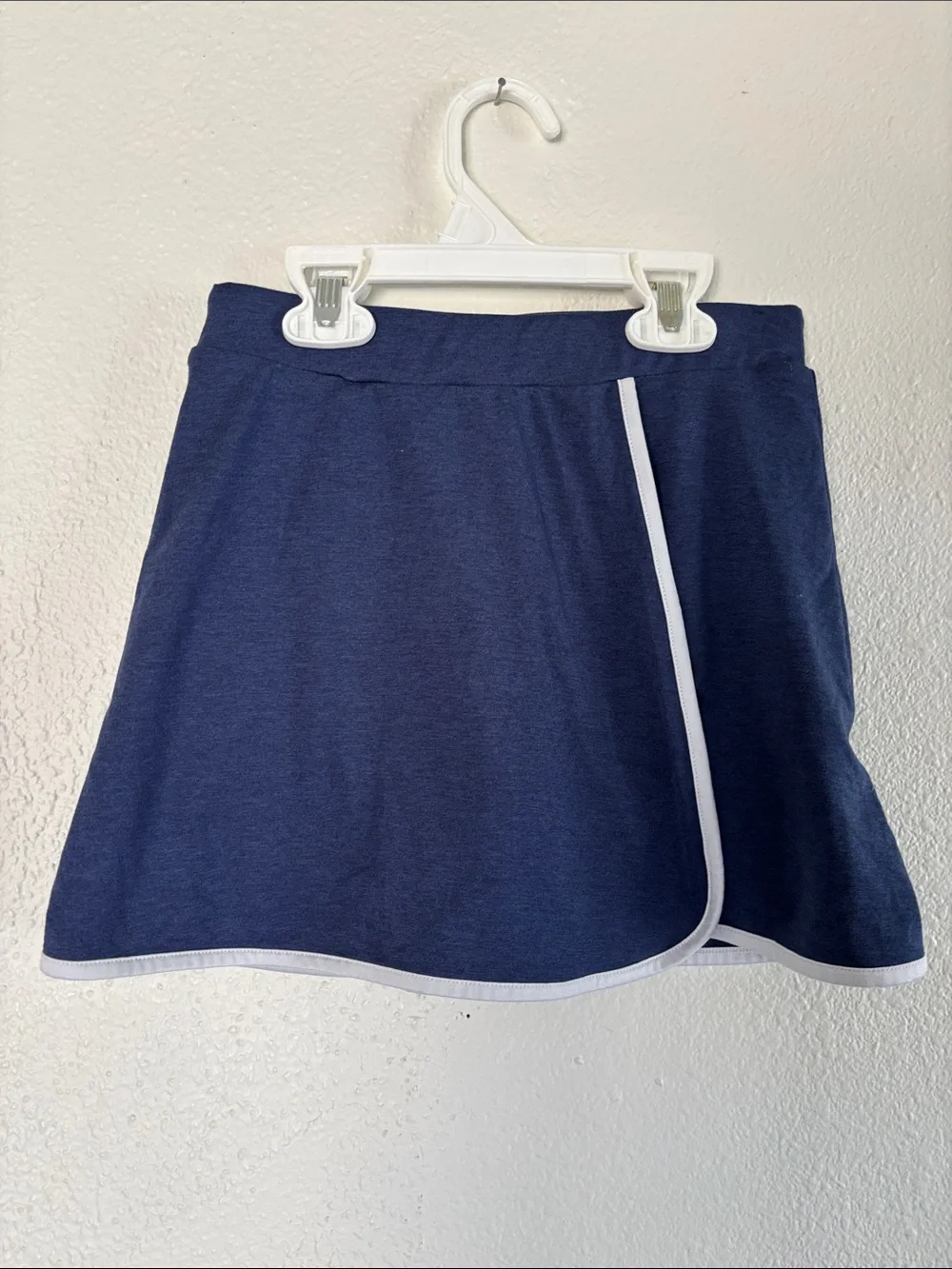 Navy Mini Wrap Skirt with White Trim